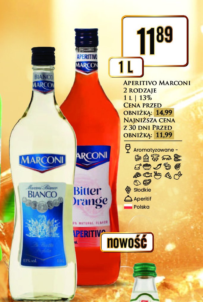 Vermouth Marconi bitter orange promocja w Dino