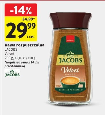 Kawa rozpuszczalna JACOBS Velvet 200 g promocja w Intermarche