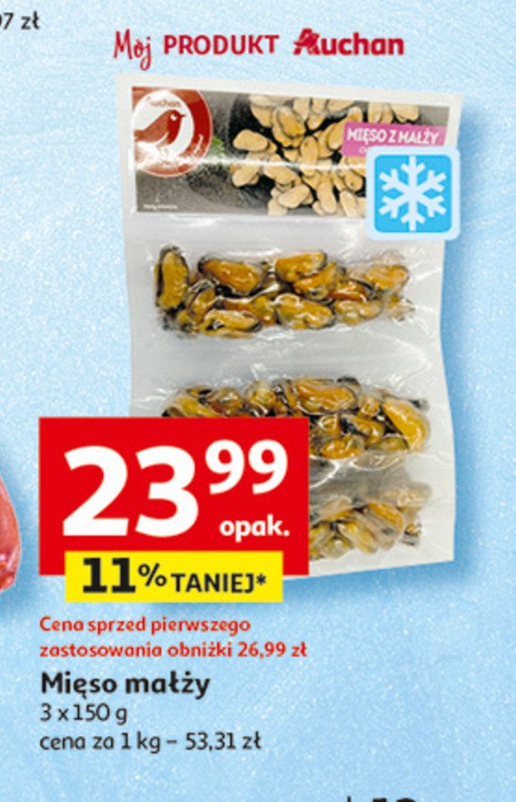 Mięso z małży Auchan promocja w Auchan