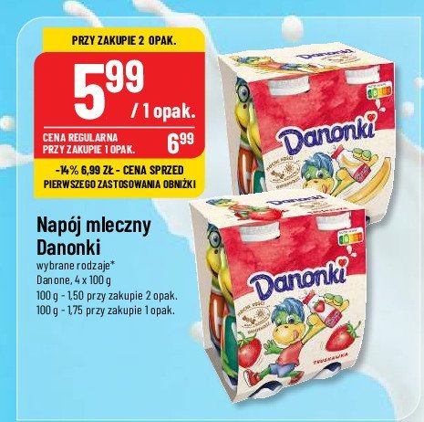 Jogurt truskawka Danone danonki promocja