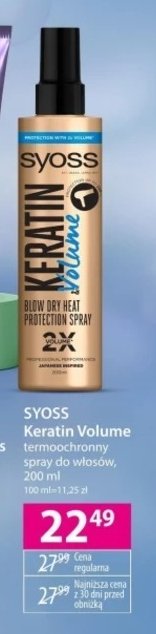 Spray do włosów termochronny Syoss keratin & volume promocja