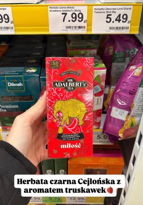 Herbata czarna Miłość truskawkowa  promocja w Dino