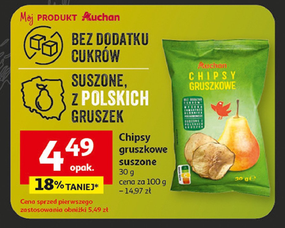 Chipsy gruszkowe Auchan promocja