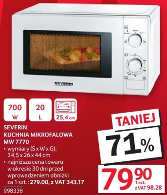 Kuchenka mikrofalowa SEVERIN MW 7770 promocja w Selgros