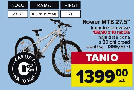 Rower górski 27.5" Mtb promocja w Carrefour Market