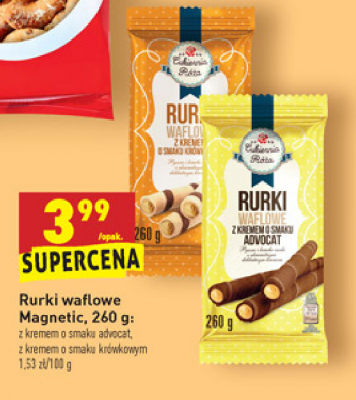 Rurki waflowe z kremem o smaku orzechowo-kawowym Cukiernia promocja