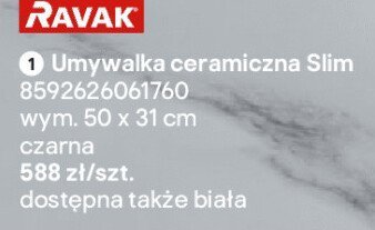Umywalka ceramiczna Slim promocja w Castorama