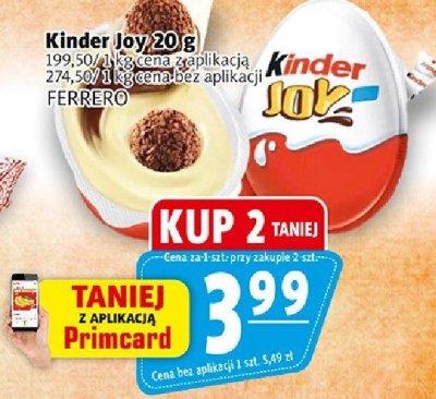 Kinder Joy 20g FERRERO promocja w Prim Market