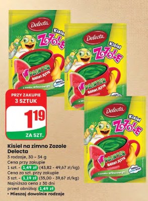 Kisiel na zimno Zozole Delecta promocja w Dino