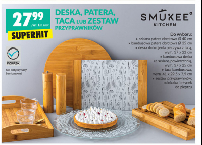 Deska do krojenia pieczywa z tacą 37 x 22 cm Smukee kitchen promocja