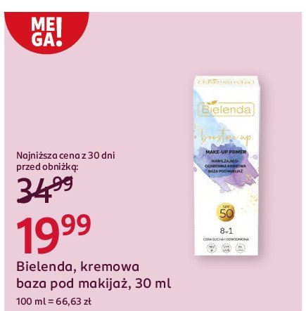 Baza pod makijaż nawilżająco-ochronna Bielenda boost me up promocja w Rossmann