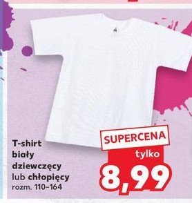 T-shirt dziecięcy rozm. 110-164 biały promocja