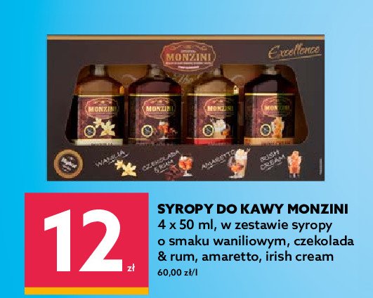 Syropy do kawy Monzini excellence promocje