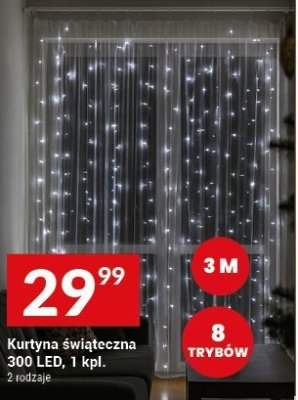Kurtyna świąteczna 300 LED, 1 kpl. promocja w Twój Market