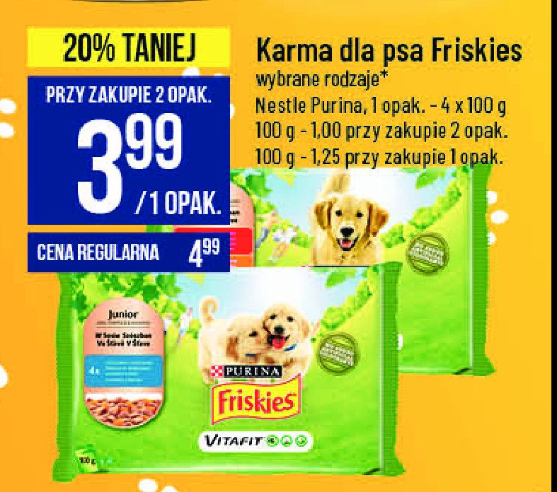 Karma dla kota z wołowiną, kurczakiem, kaczką i jagnięciną Friskies adult Purina friskies promocja