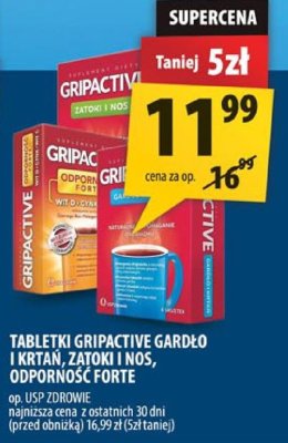 Tabletki Gripactive Gardło i Kartan, Zatoki i Nos, Odporność Forte promocja w Arhelan