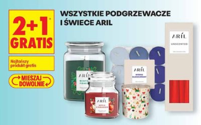 Wszystkie podgrzewacze i świece Aril promocja w Biedronka