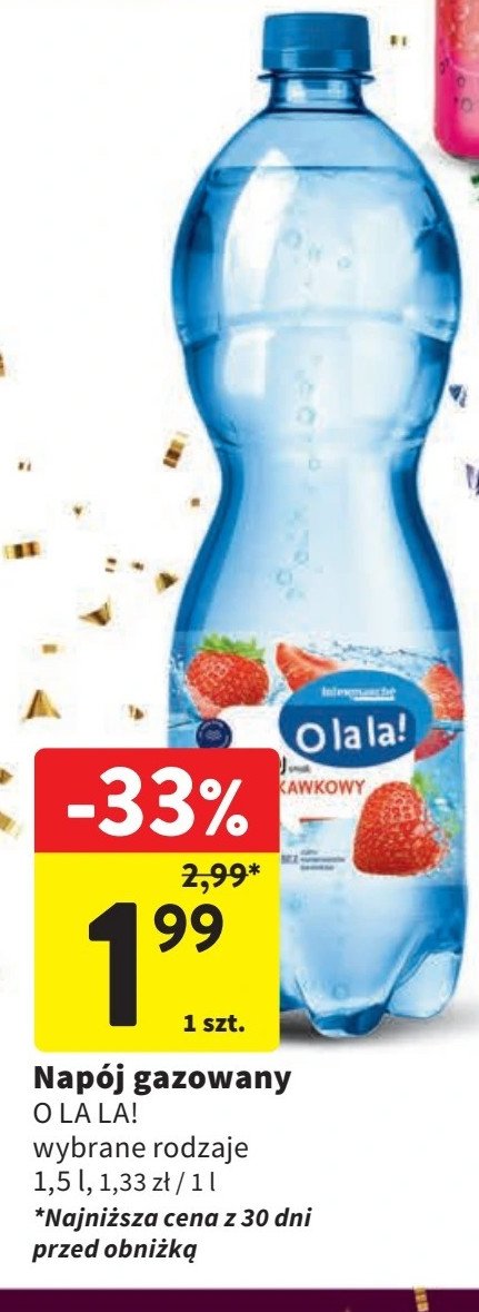 Woda truskawkowa O la la! promocja