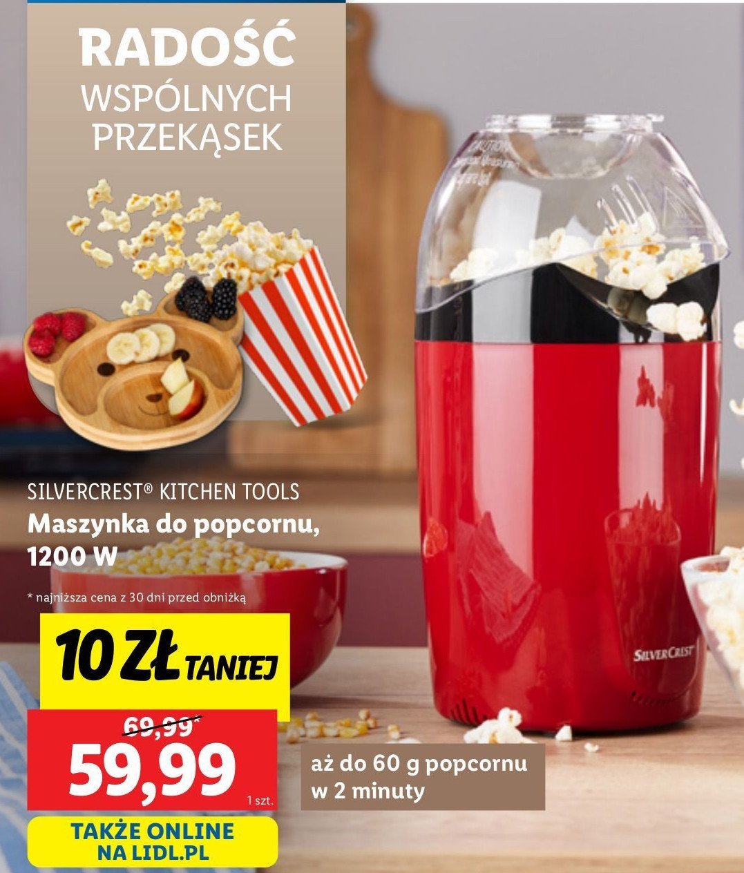 Maszynka do popcornu 1200w Silvercrest promocja w Lidl