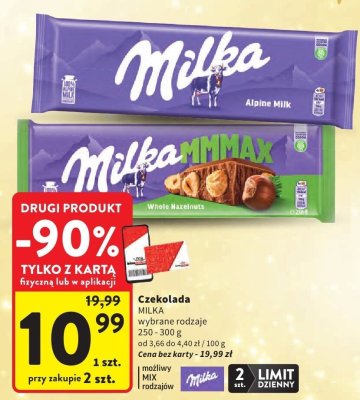 Czekolada MILKA wybrane rodzaje promocja w Intermarche