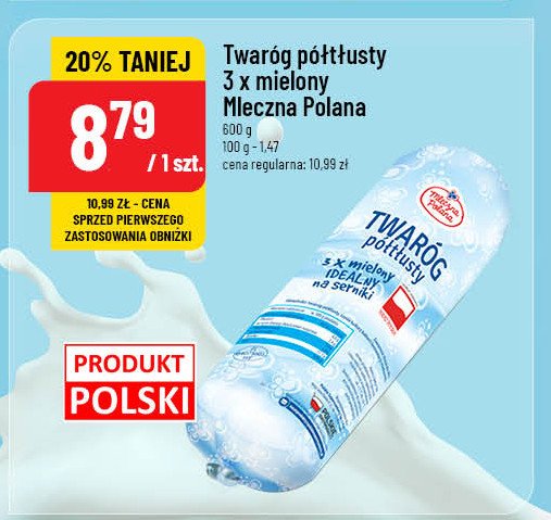 Twaróg półtłusty mielony Mleczna polana promocja