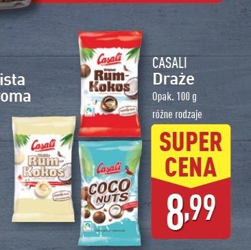 Draże rum kokos biały Casali promocja w Aldi