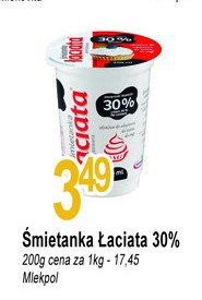 Śmietana 30% Łaciata Łaciate promocja