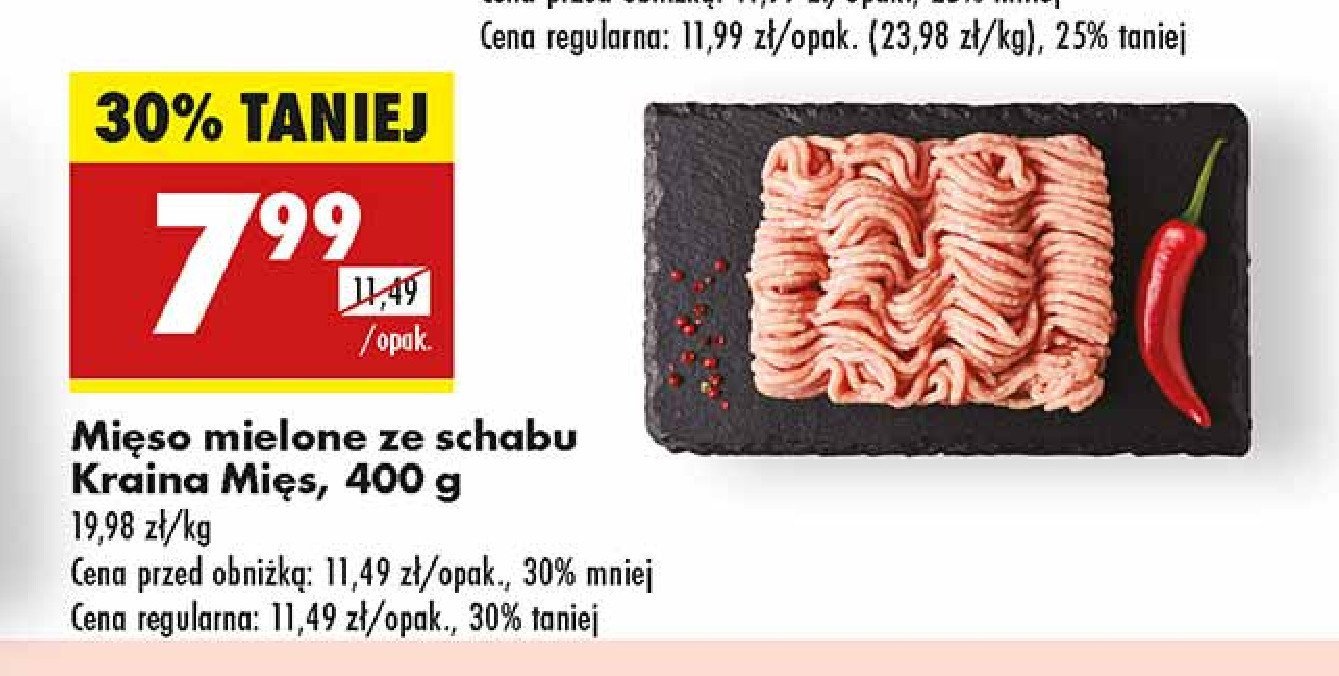 Mięso mielone ze schabu Kraina mięs promocja w Biedronka