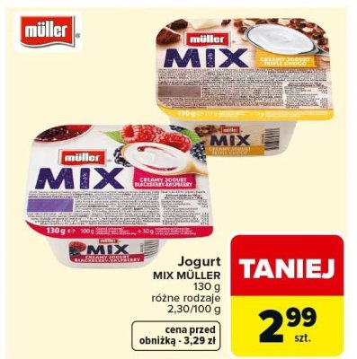 Jogurt MIX Müller 130g różne rodzaje promocja w Carrefour Market