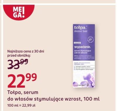 Serum do włosów stymulujące wzrost Tołpa promocja w Rossmann