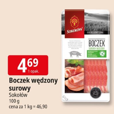 Boczek wędzony surowy Sokołów promocja w Leclerc