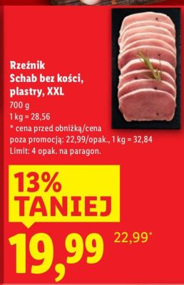 Schab bez kości, plastry, XXL promocja w Lidl