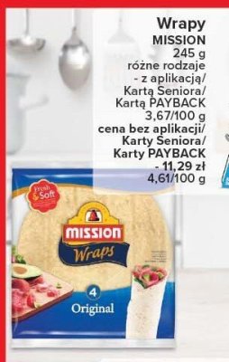 Wrapy MISSION Original 245 g promocja w Carrefour