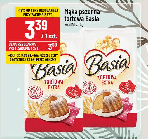 Mąka tortowa extra Basia promocja w POLOmarket