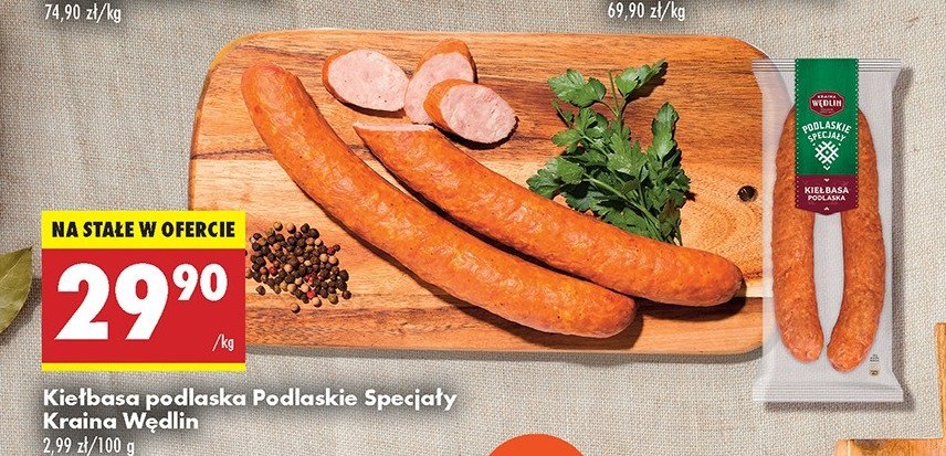 Kiełbasa podlaska Kraina wędlin promocja w Biedronka