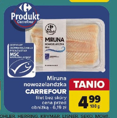 Miruna nowozelandzka filet Carrefour targ świeżości promocja