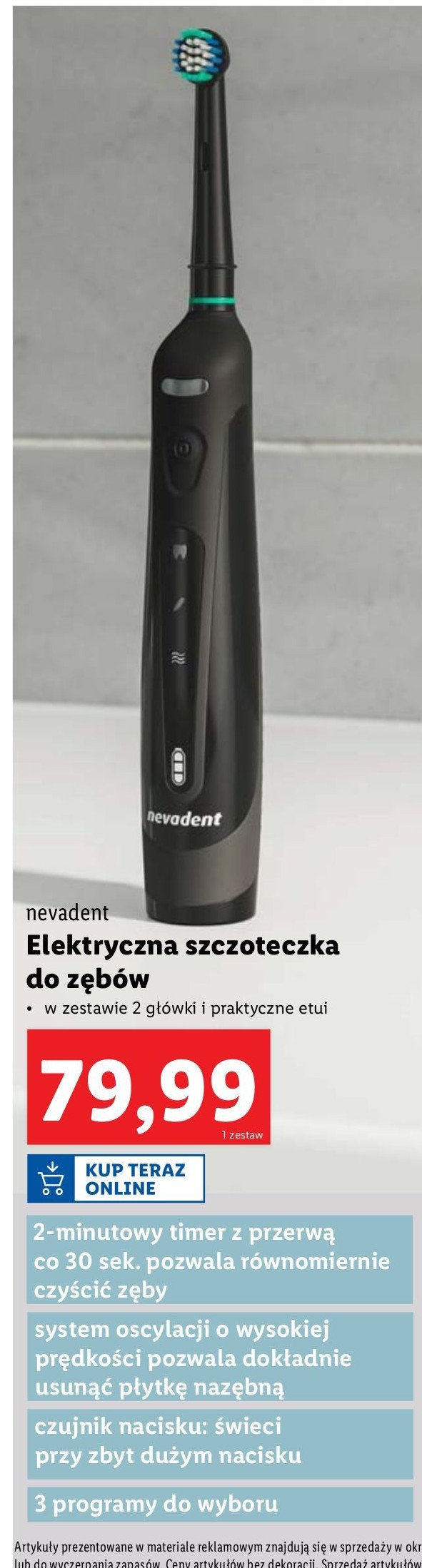 Szczoteczka do zębów elektryczna czarna Nevadent promocja