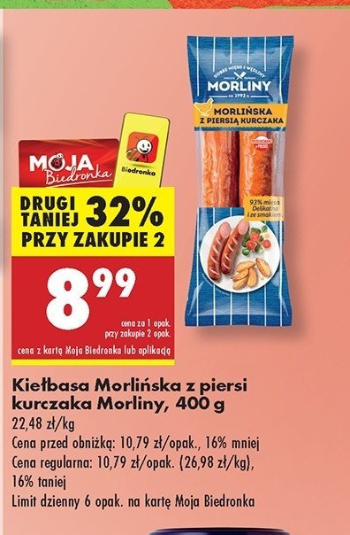 Morliny kiełbasa morlińska z piersi kurczaka promocja