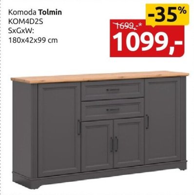 Komoda Tolmin KOM4D2S promocja w Black Red White