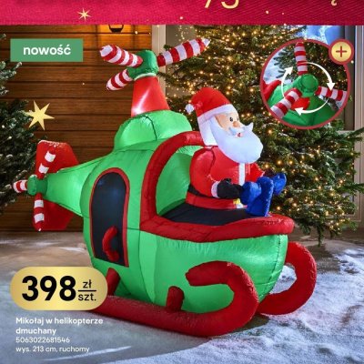 Mikołaj w helikopterze dmuchany promocja w Castorama