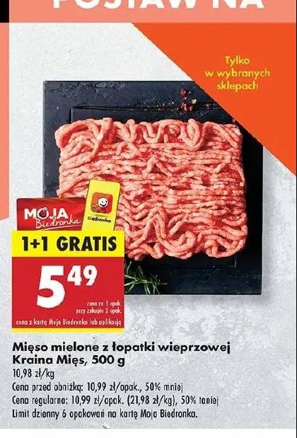 Mięso mielone z łopatki wieprzowej Kraina mięsa promocja