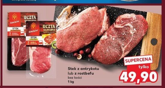 Stek z rostbefu bez kości Sokołów uczta qulinarna promocja