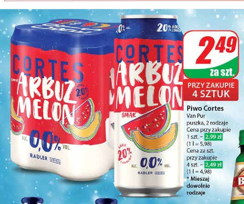 Piwo Cortes 0.0% arbuz melon promocja