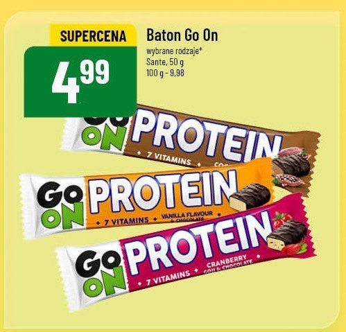 Baton proteinowy wanilia 25% Sante go on! protein promocja