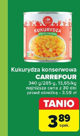 Kukurydza konserwowa Carrefour promocja