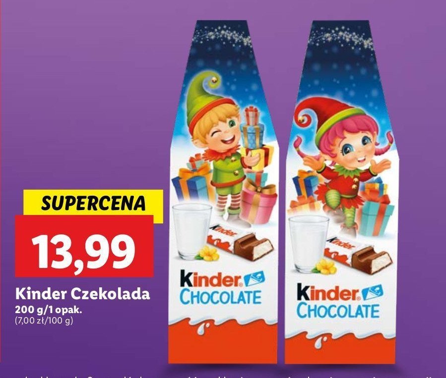 Czekoladki świąteczne elf Kinder chocolate promocja