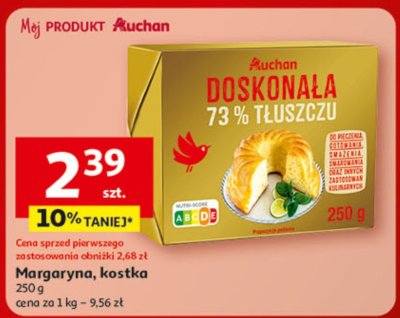 Margaryna kostka Auchan Doskonała 78% tłuszczu, 250 g promocja w Auchan