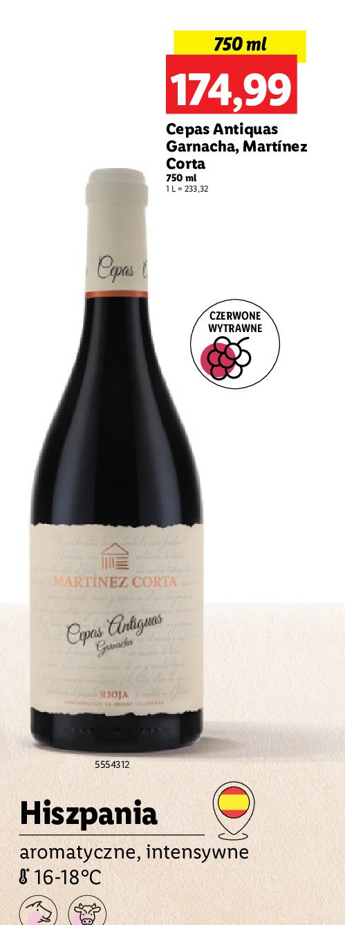 Wino wytrawne garnacha Martinez corta cepas antiquas promocja w Lidl