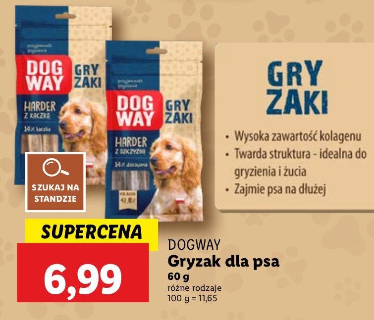 Przysmak harder dla psa kaczka DOG WAY promocja w Lidl