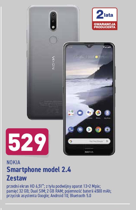 Smartfon 2.4 ta-1270 szary Nokia promocja